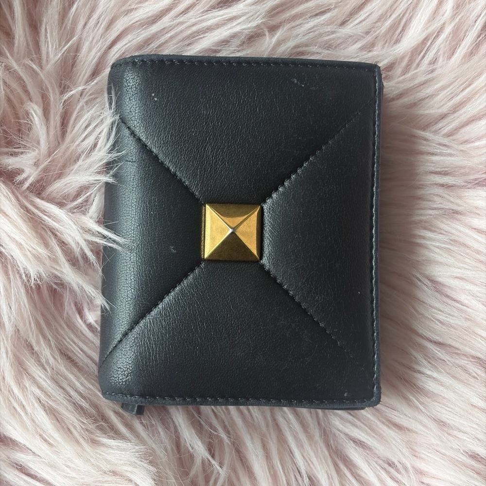 Valentino Garavani Nappa Leather Roman Stud Flap Wallet $570